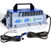 DCHOUSE 18A 48V LiFePO4 Battery Charger, 48V Lithium Battery Charger 900W Waterproof Anti-Fall with Cooling Fan for Golf Carts, Forklifts, Trolling Motors
