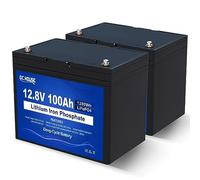 DCHOUSE 2 Pack 12V 100AH LiFePO4 Lithium Battery, Group 31,Built-in 100A BMS, Up to 15000 Cycles Battery for RV, Marine, Trolling Motor, Travel Trailer, Energy Storage- Off Grid, Caravans