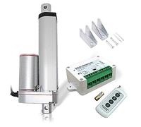 DCHOUSE 4" Stroke Linear Actuator 12 Volt 12V DC 100mm Linear Motion Actuator Wireless Remote Controller Kit With Linear Motor Mounting Brackets
