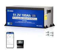 DCHOUSE 48V 100Ah Golf Cart Battery, LiFePO4 Battery Sturdy Metal Case with LCD Monitor& Bluetooth, Low-Temperature Cut-Off Function, Perfect for Club Car, EZGO Golf Carts, Caravans