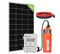 DCHOUSE Solar Water Pump Kit, 120W Solar Panel - 12V Water Pump - 20A PWM Controller - A Pair of Cable for Remote Watering, Garden, Farm Irrigation, Tank Filling