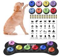 DCIAER Dog Buttons for Communication,Talking Buttons for Dogs,8 Recordable Sound Buttons + 24 Scene Patterns + 1 Dog Button Mat+ 16 AAA Batteries，30 Seconds Dog Buttons for Pet Sound Training Toy