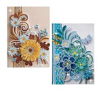 DCIDBEI 2 Pack Diamond Notebook Blank Sketchbook A5 Diamond Painting Kits Adult Children Sketchbook Flowers Diamond Diary Kit Diamond Art Notebooks Multipack Notebooks Kids Journal Book Flowers