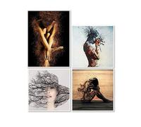 DCIDBEI 4 Pieces 30 x 40 cm Abstract Diamond Painting Kit for Home Wall Decor