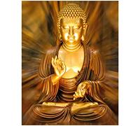 DCIDBEI 40 x 50 cm DIY 5D Diamond Painting Full Golden Buddha, Diamond Painting by Numbers Mosaic Diamond Painting Square Square Diamond Art for Adults Decoration