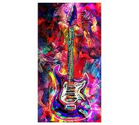 DCIDBEI 45 x 85 cm Diamond Painting Round Abstract Diamond Embroidery Large Size Magic Guitar Red Rhinestone Painting Mosaic Crystal Handmade Gifts