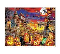DCIDBEI 50 x 40 cm - 5D DIY Diamond Painting Full Square Rhinestone Painting, Cross Stitch Diamond Pumpkin, Creative Leisure Adults Home Wall Decoration Fun Gift - Haunted House Halloween
