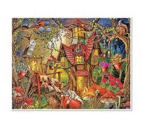 DCIDBEI 50 x 40 cm DIY Diamond Painting 5D Complete Halloween Animals Adults || Round Diamond Puzzle Landscape Forest for Children || Bedroom Office Decoration || Tree House