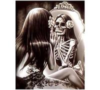 DCIDBEI 5D Diamond Painting Square Skull in Mirror 15x19 inches Painting by Numbers Pictures Rhinestone Embroidery Arts Crafts Supplies Adults Beginners Adult Cross Stitch Craft Wall Sticker 40x50cm