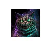 DCIDBEI Diamond Painting Cheshire Cat 30x30cm Diamond Mosaic Cat Crystal Art Cat Sticker Diamond Picture Art Kids Girls Painting by Numbers Adults Animals Alice in Wonderland Cheshire Cat Diamond Art