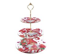 DCIDBEI Diamond Painting Cupcake Stand 25 x 32 cm 3 Tiers for Cake Forks Doughnut Muffins Cupcakes Dwarf Cupcake Dessert Diamond Painting Cake Stand for Wedding Birthday Xmas Party Serving Plate