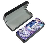 DCIDBEI Diamond Painting DIY Hard Glasses Case PU Leather Portable Travel Eyeglass Case Diamond Square Eyeglass Cases for Men Women Studio Work Wolf