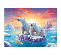DCIDBEI Diamond Painting Polar Bear 50 x 40 cm DIY 5D Diamond Painting Sticker Painting Polar Bear 5D Diamond Painting Polar Bear Crystal Rhinestone Embroidery Cross Stitch Arts Craft Painting by