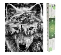 DCIDBEI Diamond Painting Square Stones 40x50 cm Square Drill Diamond Painting Wolf Painting by Numbers Wolf Diamond Picture Art Adult Diamond Painting Set Embroidery Pictures Adults Animals