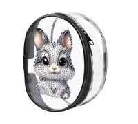 DCIDBEI Diamond Painting Women's Mini Purse Women's Small Mini Purse Women's Coin Bag Coin Purse with Zip Purse Wallet with Key Ring Rabbit, (