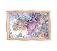 DCIDBEI DIY Diamond Painting Serving Tray 30 x 20 cm 5D Diamond Painting Breakfast Tray with Handles Painting by Numbers Diamond Food Tray Ideal Butterfly Fairy for Dinner Tea Coffee Bar