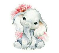DCIDBEI Round Diamond Painting 30 x 40 cm 5D Diamond Painting Pictures Adult DIY Diamond Painting by Numbers Animals Elephant Mosaic Adhesive Pictures Living Room Bedroom Wall Decor