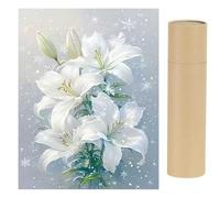 DCIDBEI With Packaging Box Diamond Painting Flowers Lily 40 x 50 cm Embroidery Set Adults Flowers Lily Painting by Numbers Diamond Painting Pictures Pure Beautiful Family Great Love Gratitude Flowers