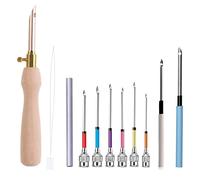 Dciustfhe 11Pcs Punch Needle Tool Kit Embroidery Stitching Punch Needle & Needle Threader Embroidery Poking Tools