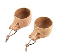 Dciustfhe 2PC Style Handmade Wooden Cups Finnish 200Ml Wood Wine Mugs Elephant Coffee Cups for Gifts