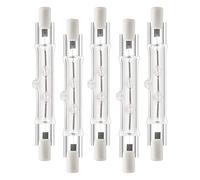 Dciustfhe 5 Pack R7S 118mm 300W 230V,R7S Halogen Linear Light Bulb, Dimmable Halogen Lamp for Construction Work Landscape Lighting