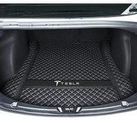 Dciustfhe Car Boot Mats Liner, for Tesla Model 3 2019 2020 2021 2022 Full Encirclement Leather Trunk Mat Interior Waterproof Anti-Slip Decorate Accessories,Single-Black