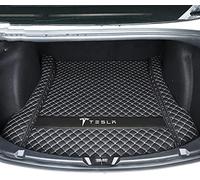 Dciustfhe Car Boot Mats Liner, for Tesla Model 3 2019 2020 2021 2022 Full Encirclement Leather Trunk Mat Interior Waterproof Anti-Slip Decorate Accessories,Single-Black-beige