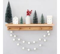 DCJHFJ White Wool Felt Pom Pom Garland Ball Winter Garland Christmas Decorations for Mantle Fireplace Home Indoor Holiday Party Decoration