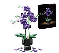 DCjmnn Purple Orchids Flowers Bouquet Botanical Collection Building Blocks Toy, 666 Pieces Flower Building Set, Artificial Flowers for Office Home Decor, Gift for Her Women Adults