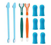 DCJWQ 10 Pcs Multi-Angle Dog Toothbrush Set, 3 Styles, Manual, Super Soft, Round & Oval Heads, Nylon Bristles, For Small, Medium & Large Pets