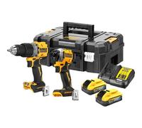 DeWalt DCK2050 18v XR Brushless Combi Drill and Impact Driver 2 x 5ah Li-ion Powerstack Charger Case