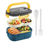 Dcluluwe Bento Box Adult Lunch Box, 1200ML Double Layer Lunch Box with Spoon & Fork High Capacity Food Containers, Leakproof