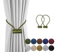 DCLYSI 2 Pack Magnetic Curtain Tiebacks,16 Inch Decorative Curtain Holdbacks for Window Décor (Olive Green)