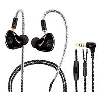 DCMEKA in Ear Monitor Headphones, HiFi Stereo IEM Earphones, Dynamic Dual Driver Wired Earbuds with Detachable Cable, Noise Canceling Headset for Singers Musicians Drummers Audiophile (Black)
