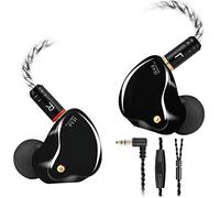 DCMEKA in Ear Monitor Headphones, Superior Sound Wired Earbuds with Tesla Magnet, Professional Sound Isolating Earphones for Singers/Drummers/Musicians, MMCX Connector IEM Earphones(with mic)