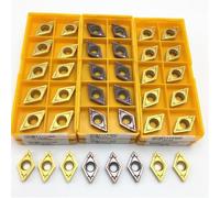 DCMT11T304 DCMT11T308 UE6020 VP15TF US735 Carbide Insert Indexable Lathe Milling Inserts CNC Lathe Replacement Inserts 10PCS(DCMT11T308 UE6020)