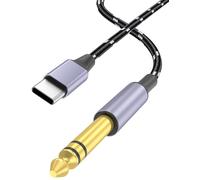 DCNETWORK USB-C to 6.35mm 1/4 inch TS Audio Cable, Gold Plated USB Type C to 1/4" Male Mono Interconnect Aux Adapter Cable Compatible with iPhone 15/16 Series, 10Feet