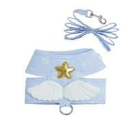 DCNIYT Cat Dog Harness Necklace Leash Collar Pet Items Accessories Kawaii Angel Wing Vest Harness For Dogs Cats Personalized Supplies(Blue,L)