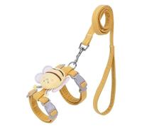 DCNIYT Cat Harness Leash Collar Set Adjustable Cartoon Bee Double Layer Dog Harness for Small Medium Pet Collar Leash Outdoor Walking(Yellow,S (1.5-4kg of pet))