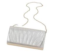 DCNIYT Wedding Dress Pleated Women's Evening Bag Europe And The United States Skew Bag Senior Sense Wedding Party Bag(Silver)
