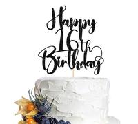 Dcokska Happy Birthday 16th Cake Topper，Boys/Girls 16th Birthday,16thAnniversary Party Cake Topper Decorations/Dinner Party Decorations (16)