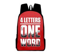 DCOKUS Jey USO Four Letters One Word Notebook Backpacks Bags Unisex Casual Oxford Waterproof Laptop Backpacks (One Size,Red)