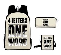 DCOKUS Jey USO Four Letters One Word Notebook Backpacks Bags Unisex Oxford Waterproof Laptop Backpacks (One Size,Beige)