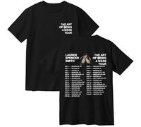 DCOKUS Lauren Spencer Smith The Art of Being A Mess Tour Cotton T-Shirt Unisex Casual Crewneck Short Sleeve Tee (L,Black)