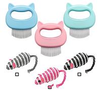 Dcola Cat Comb 3 Pieces Gentle 21 Teeth Pet Massage Comb for Matted Tangled Hair, Comb Massage for Pet Relaxing, Brush Hair Removal Comb for Cat Dog Cute Cat Shell Grooming Set Remove Excess Hair