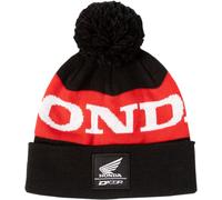 D'cor Visuals Honda Beanie - Black/Red Knit Hat with Stripe Design - One Size Fits Most - MX, Motocross & Off-Road Casual Wear