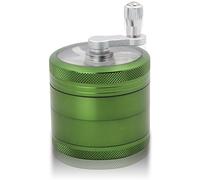 Dcou Premium Hand Crank Grinder 2.2 Inches 4 Piece with Pollen Catcher Durable Aluminium Spice Grinder for Kitchen (Green)
