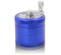 DCOU Premium Hand Crank Grinder 2.2 Inches 4 Piece with Pollen Catcher Durable Aluminium Spice Grinder for Kitchen (Blue)