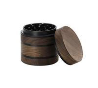 DCOU Premium Large Wooden Spice Grinder Pollen Collector with Magnetic Lid and Pollen Catcher 4 Piece 2.5 inches (Black)