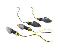 DCOZZ Turn Signal Indicator Motorcycle 4Pcs Carbon 2 Pairs Flashing Motorcycle LED Turn Signal Light 14 Led Indicator Amber Blinker